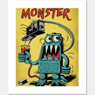 Random Blue Monster Posters and Art